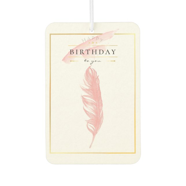 Ambientador Hermoso dibujo de lápiz Feather Cumpleaños (Anverso)