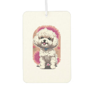 Ambientador Hilarious Bichon Frise Breed Flowers Pegatina