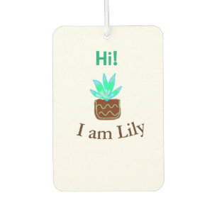 Ambientador Hola soy Lily cactus succulum añadir nombre acuare