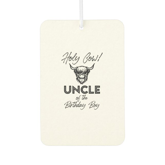 Ambientador Holly Cow Tío Del Niño De Cumpleaños Highland Cow  (Anverso)