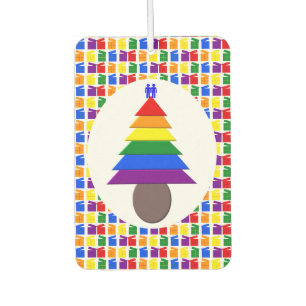 Ambientador Hombres gay arcoiris Árbol de Navidad y regalo