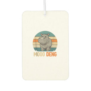 Ambientador Hombres Moo Deng_ Bebé Adorable Hippo, Retro Sunse