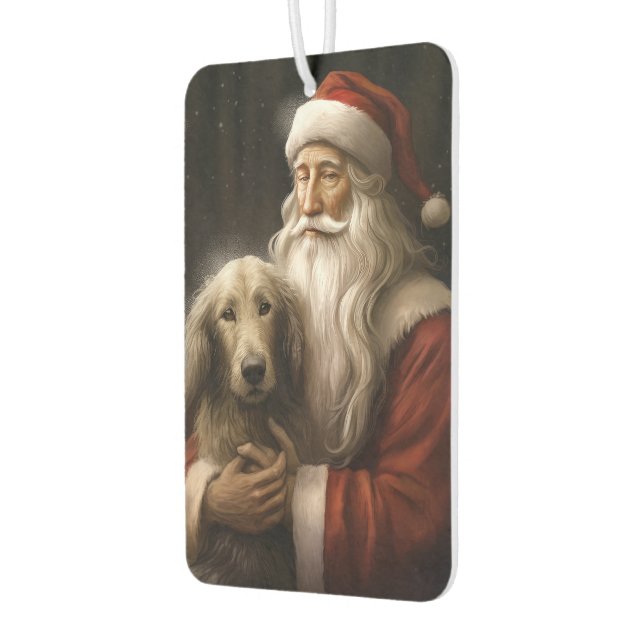 Ambientador Hound afgano con Navidades festivos de Santa Claus (Izquierda)