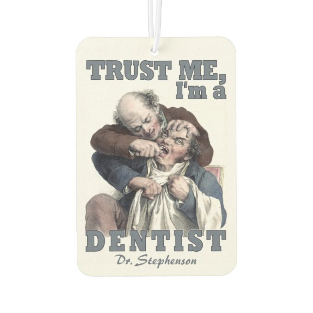 Ambientador Humor de DENTIST nombre personalizado aire fresco (Reverso)