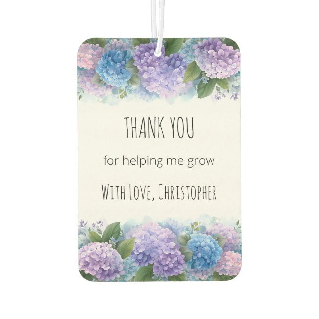 Ambientador Hydrangea Personalizada Agradecimiento a la Maestr (Reverso)