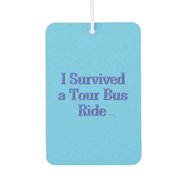 Ambientador I Survived a Tour Bus Ride blue car air freshener (Anverso)