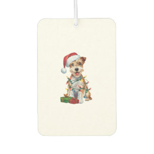 Ambientador Iluminación de Navidad Santa Terrier Sedoso Perro 
