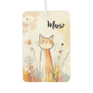 Ambientador Ilustracion de gato de Naranja Adorable Personaliz