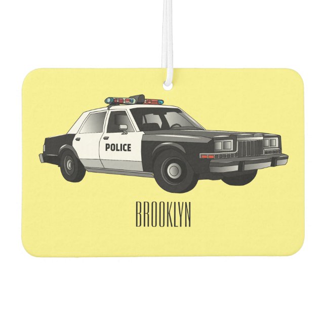 Ambientador Ilustracion de personalizado de coches de policía (Anverso)