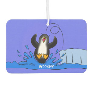 Ambientador Ilustracion de personalizado de pingüino puenteado