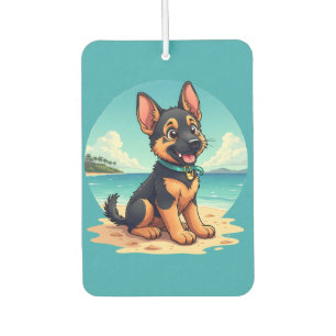 Ambientador Ilustracion de playa de Pastor Alemán