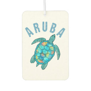 Ambientador Ilustración de Tortuga Marina en la Playa de Aruba