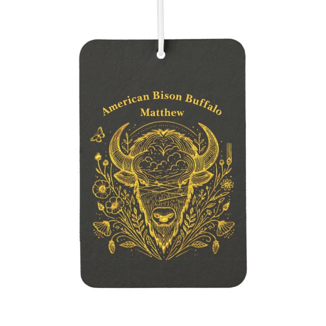 Ambientador Ilustracion Gold Bison rodeado de naturaleza (Anverso)
