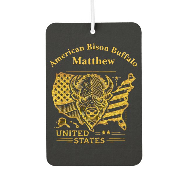 Ambientador Ilustracion Golden Bison con mapa y bandera de Est (Anverso)