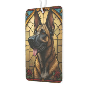 Ambientador Ilustracion Malinois con Estilo Vidrio Manchado de