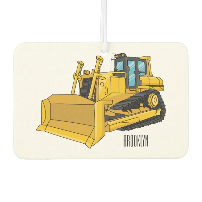 Ambientador Ilustracion personalizado Bulldozer (Anverso)