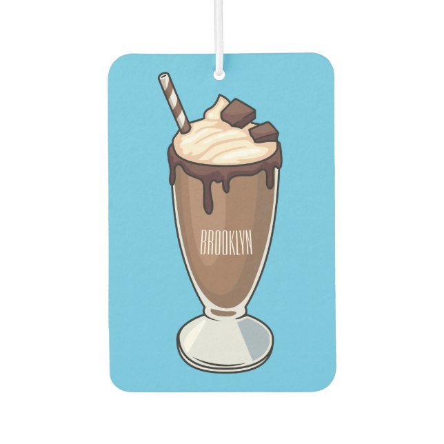 Ambientador Ilustracion personalizado de batido de chocolate (Anverso)