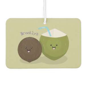 Ambientador Ilustracion personalizado de cocos kawaii alegres