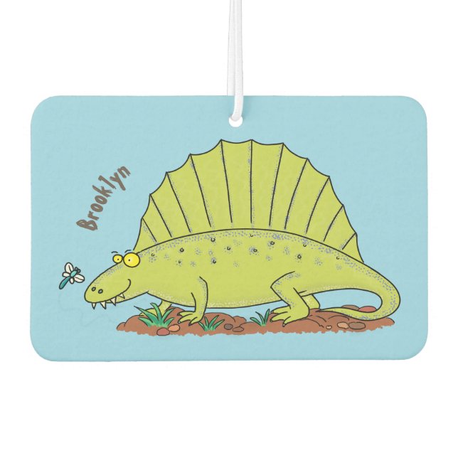 Ambientador Ilustracion personalizado de dimetrodon verde lind (Anverso)