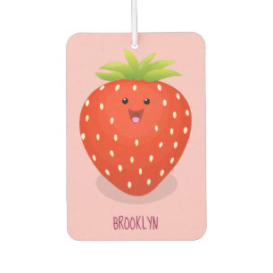 Ambientador Ilustracion personalizado de fresa cute kawaii
