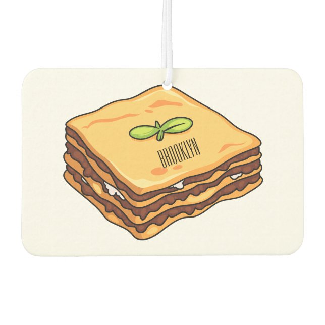 Ambientador Ilustracion personalizado de Lasagna (Anverso)