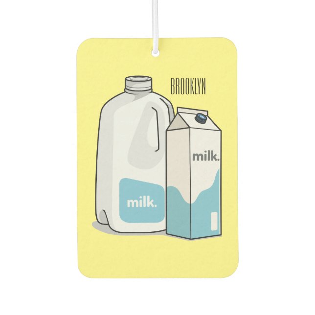 Ambientador Ilustracion personalizado de leche (Anverso)