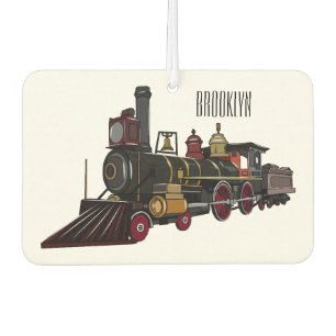 Ambientador Ilustracion personalizado de locomotora de vapor