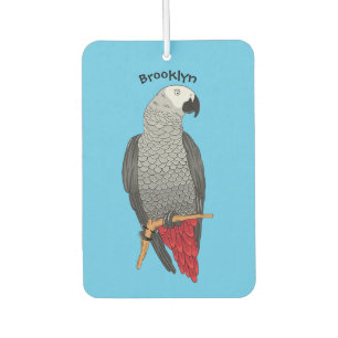 Ambientador Ilustracion personalizado de loro gris africano