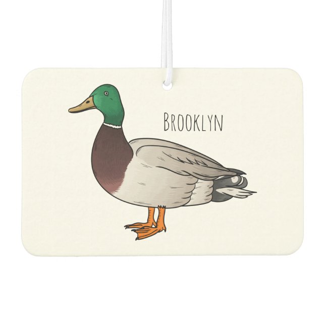Ambientador Ilustracion personalizado de pato mallard (Anverso)