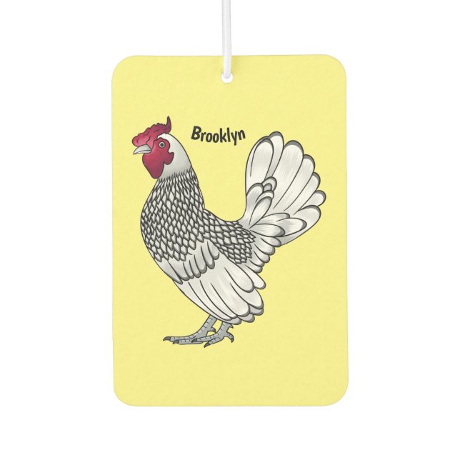 Ambientador Ilustracion personalizado de pollo de Sebright (Anverso)
