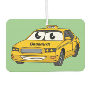 Ambientador Ilustracion personalizado divertido de taxi amaril