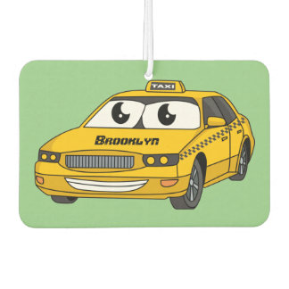 Ambientador Ilustracion personalizado divertido de taxi amaril
