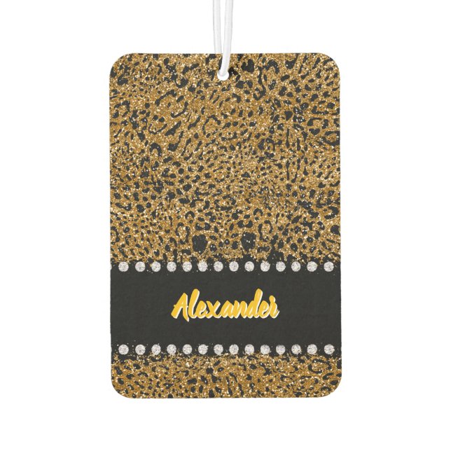 Ambientador Impresión de Jaguar brillante con audaces acentos  (Reverso)