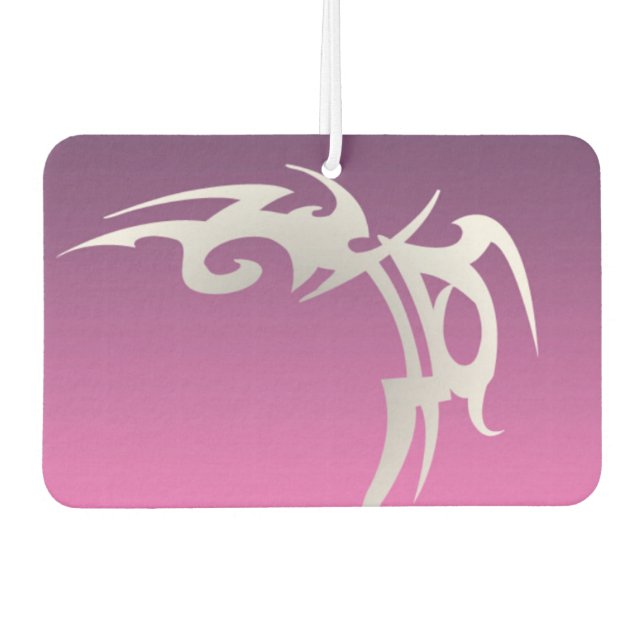 Ambientador Impresión de tatuajes blancos en gradiente púrpura (Anverso)