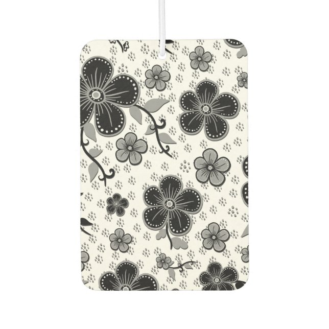 Ambientador Impresión floral en blanco y negro (Anverso)