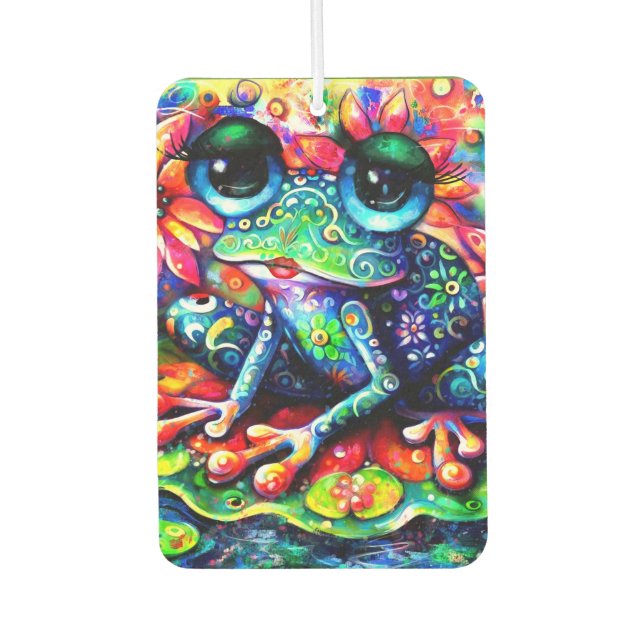 Ambientador Impresionante Impresionista sapo Floral Verde Azul (Anverso)