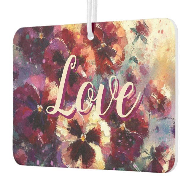 Ambientador Impresionante pintura con flores de Maroon Pansies (Izquierda)