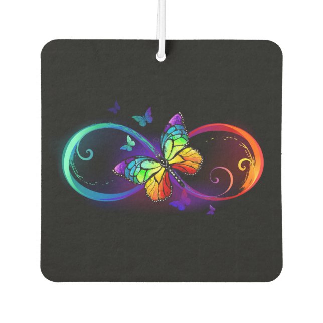 Ambientador Infinidad vibrante con mariposa arco iris sobre ne (Anverso)