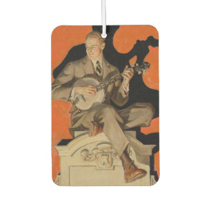 Ambientador J.C. Leyendecker Músico de Banjo 1920 Arte Art Déc