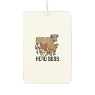 Ambientador Jefe de manada Vaca Familia Diseño de grabado vint
