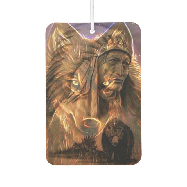 Ambientador Jefe indio, lobo y oso (Anverso)