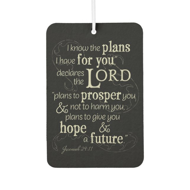 Ambientador Jeremías 29:11 Conozco los planes que tengo para t (Anverso)