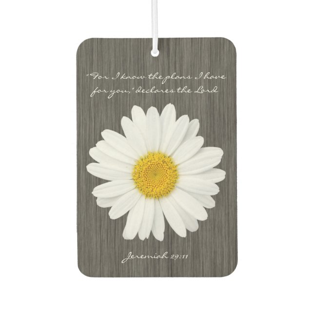 Ambientador Jeremías 29:11 Verso de la Biblia con margarita rú (Anverso)