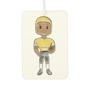 Ambientador jugador de fútbol retro vintage negro amarillo sim