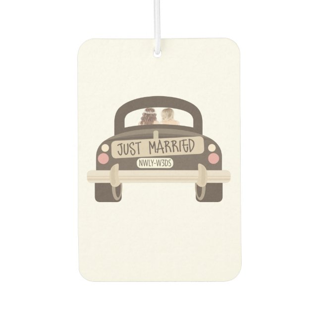Ambientador Just Married - newly weds - lesbian wedding gift (Anverso)