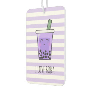 Ambientador Kawaii Bubble Tea I Love Boba Taro Ube Purple