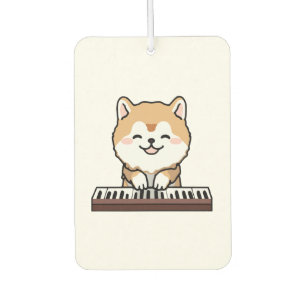 Ambientador Kawaii Cute Dog Jugando El Teclado Piano