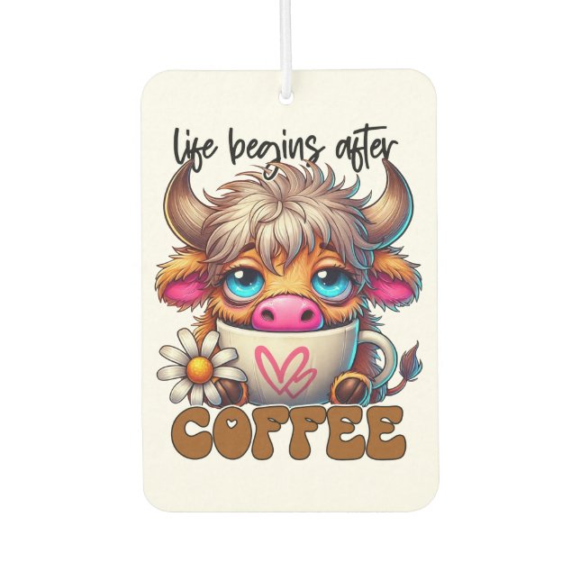 Ambientador La vida comienza después del café  (Anverso)