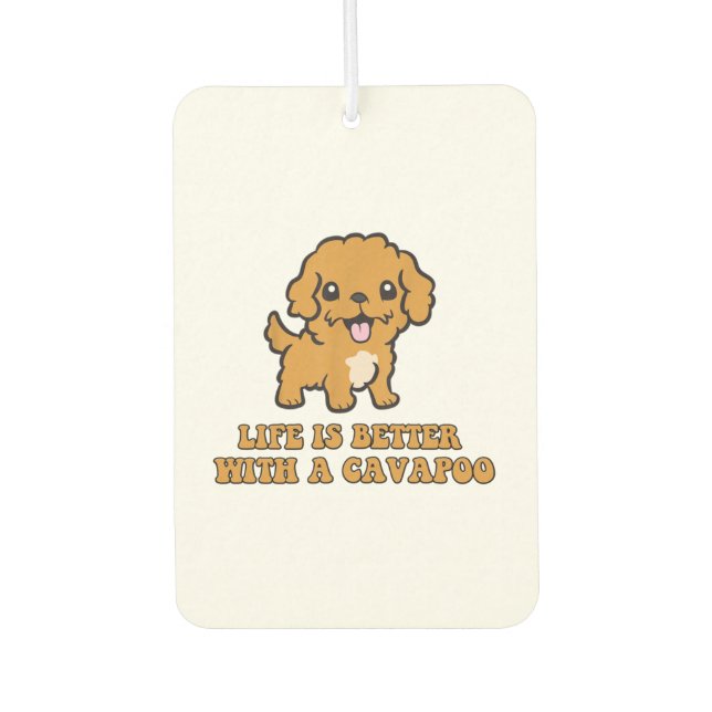 Ambientador La Vida Es Mejor Con Una Cavapoo - Un Perro Funny  (Anverso)