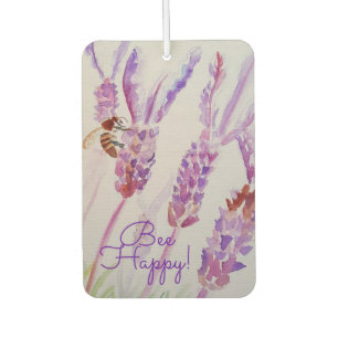 Ambientador Lavanda Abeja Feliz Hierba Flor Acuarela
